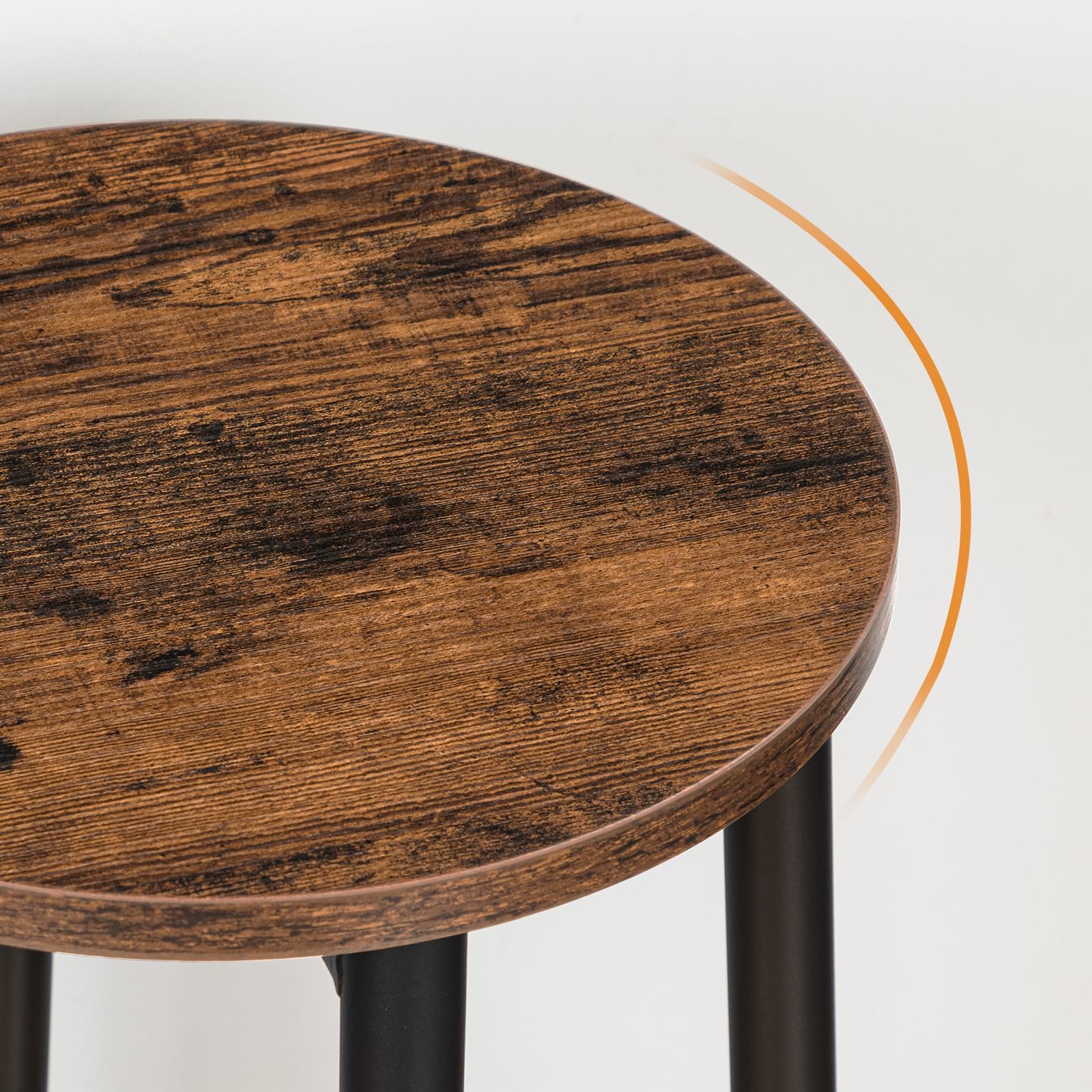 HOOBRO Tabourets de Bar, Lot de 4, Tabourets Hauts pour comptoir, Chaises de Cuisine avec Cadre métallique, pour Cuisine, Bar, café, Salle à Manger, Marron Rustique et Noir EBF03BYP401