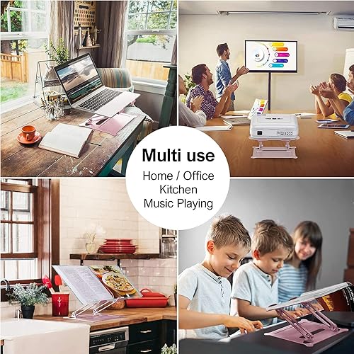 Miniatura 7 de Elevador ajustable para laptop, soporte multiángulo con ventilación de calor para Mac, Notebook, Lenovo KT1-Rose