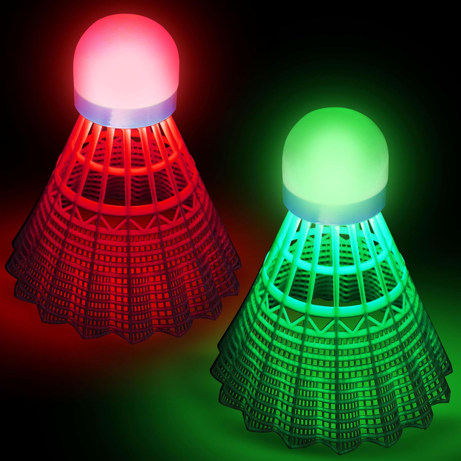 Badminton Shuttlecocks, Badminton Birdies 4pcs - Lighting Glow in The Dark Night