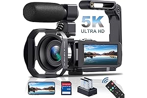 5K Ultra HD Vlogging Video Camcorder with 64MP, WiFi and 3.0 LCD Touch Screen