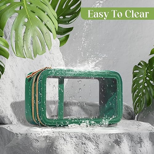 Miniatura 6 de YESMET Small Makeup Bag, Clear Mini Makeup Bag for Purse, Cute Preppy Cosmetic Bag with Zipper, Nylon & PVC Waterproof Travel Toiletry Bag Organizer