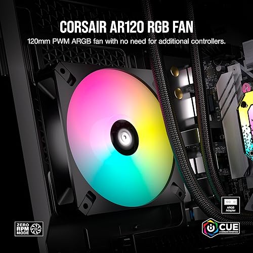 Miniatura 2 de CORSAIR iCUE AR120 RGB Digital 4.724 in ARGB-Compatible Ventilador Individual - Negro