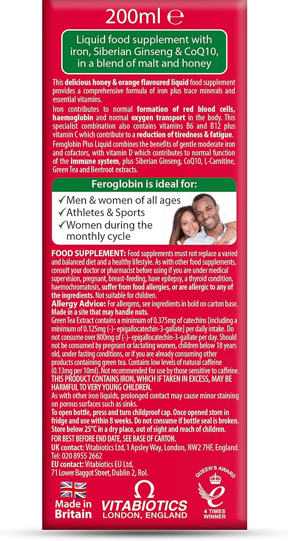 Vitabiotics Feroglobin 200ml Plus Liquid