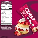 Quest Nutrition Protein Les barres, 20g Protéines, 2g Sucre, 3g Carbures nettes, 10g Fibre, sans gluten, 12 Compte (12 Compte, shortcake aux fraises)