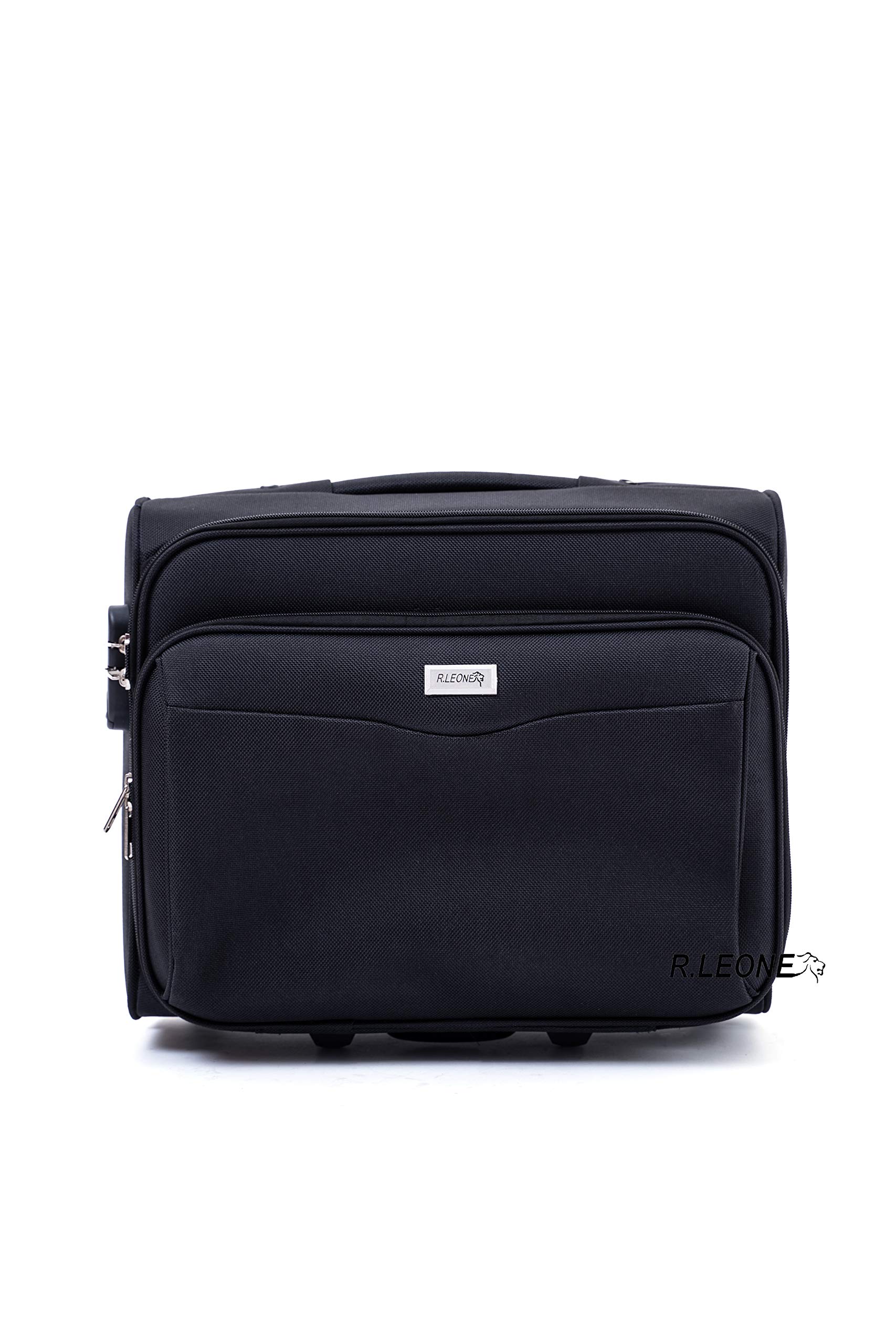 /Lumi Valigia Piccolo Leggero Pilota Business in Poliestere 42x25x35, 30 Litri 2 Ruote, Con Tasca PC, Pilota Bagagli a Mano (Nero)