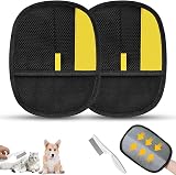 TOCOZOC Guantes Quita Pelo para Mascotas, 3 Piezas Guantes Eliminador de Pelo de Mascota con Peine para Pulgas, Guantes Removedor de Pelo para Mascotas, Reutilizable con Electrostaticidad