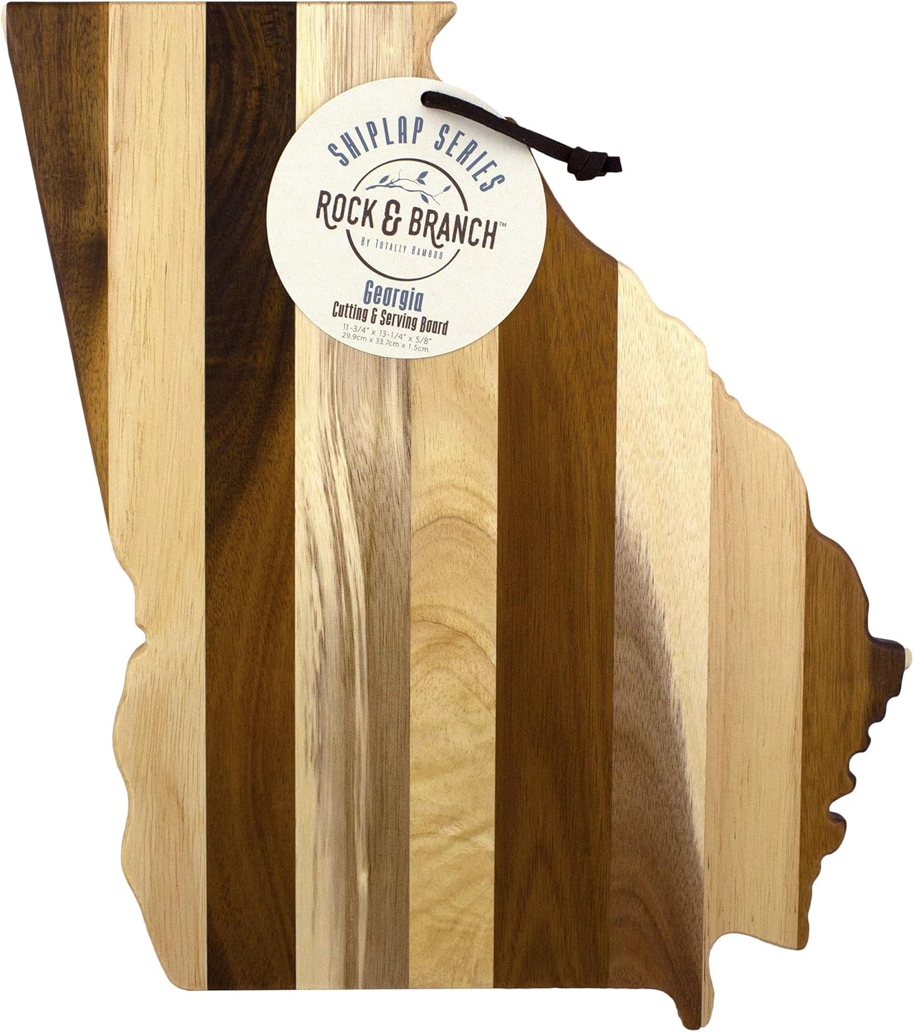 Totally Bamboo Rock & Branch Series Shiplap Georgia State Shaped Wood Serving and Cutting Board | Great for Wall Art - Image 5