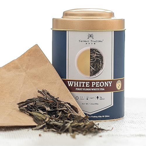 Miniatura 4 de Taimei Teatime Hoja suelta de té blanco premium, té de peonía blanca, Bai Mu Dan, hojas de té blanco sueltas de Fujian chino, cultivadas