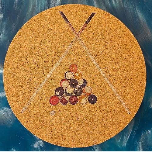 Miniatura 5 de Juego de 6 posavasos de corcho de 4 pulgadas, tablero de dardos retro, pinball, tarjetas y fichas, billar, controlador de juego Evolution y diseños