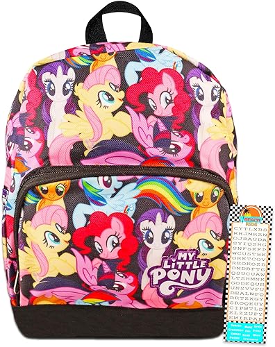 Miniatura 2 de Fast Forward My Little Pony Mini mochila para adolescentes, mochila de lona de 10 pulgadas My Little Pony con bolsillo frontal y marcapáginas,