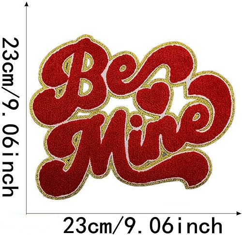 Miniatura 2 de Parche bordado de chenilla para planchar con apliques de corazón de amor, para bricolaje, calcomanías, jeans, bolsas, chaquetas, decoraciones de