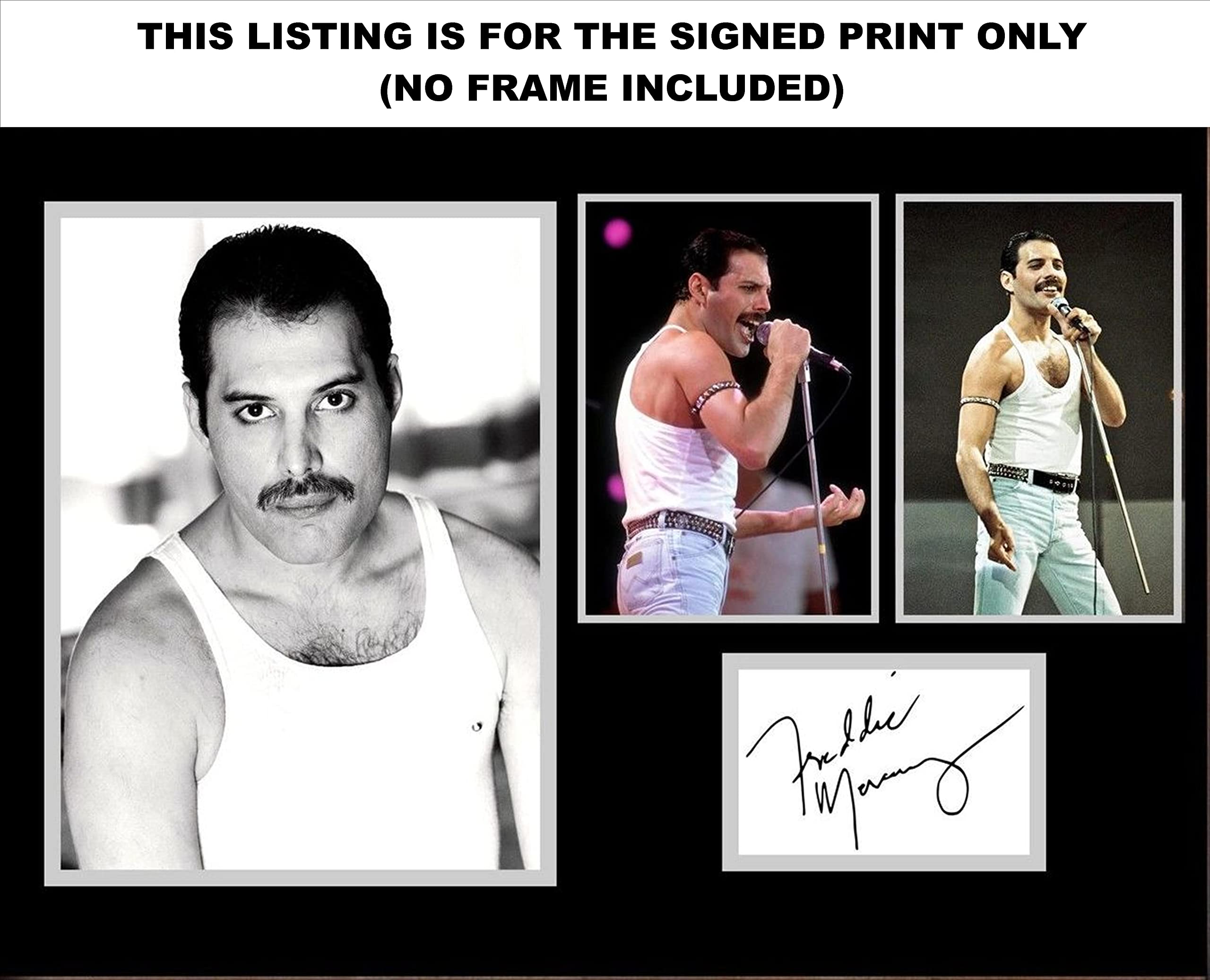 STUNNING QUALITY FREDDIE MERCURY SIGNED/AUTOGRAPHED PHOTO