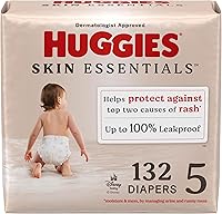 Vista 1 de Huggies Size 5 Diapers, Skin Essentials Baby Diapers, Size 5 (27+ lbs), 132 Count (2 Packs of 66), Packaging May Vary