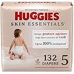 Huggies Size 5 Diapers, Skin Essentials Baby Diapers, Size 5 (27+ lbs), 132 Count (2 Packs of 66), Packaging May Vary
