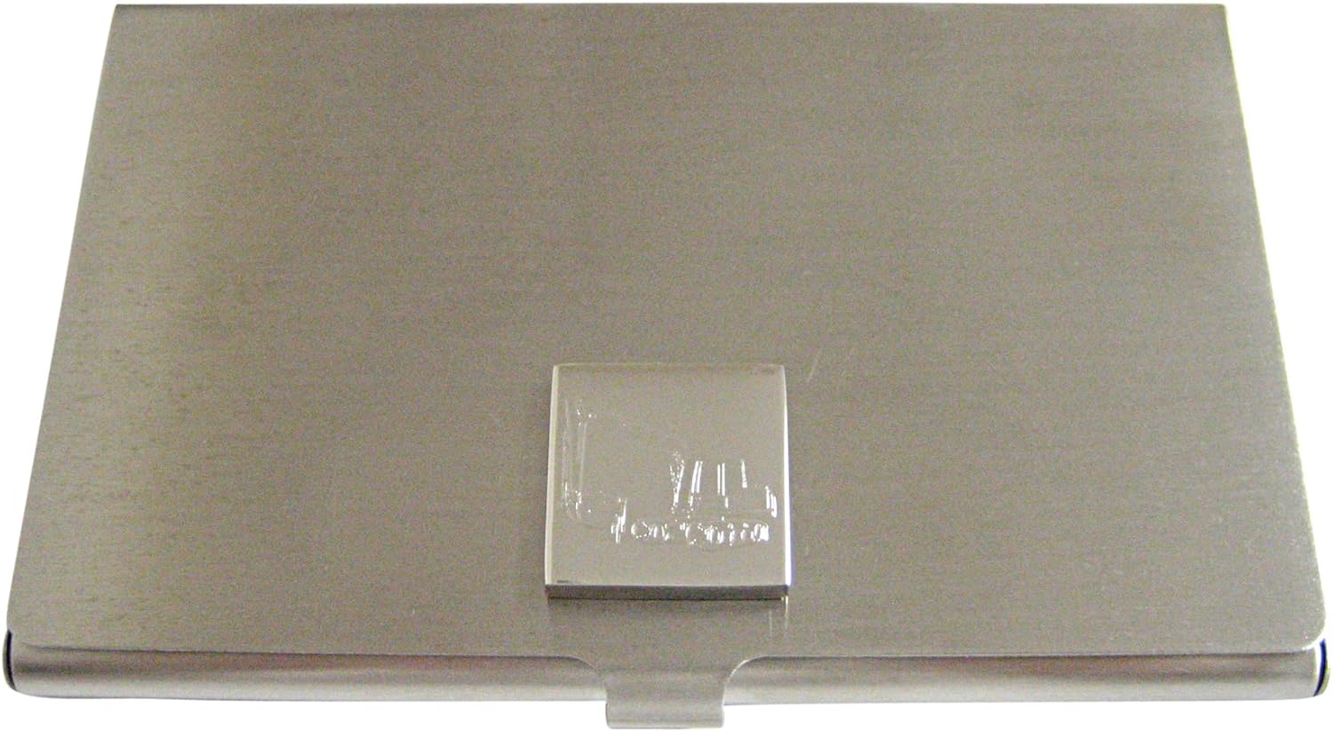 Kiola Designs Silver Toned Etched Excavator Business Card Holder