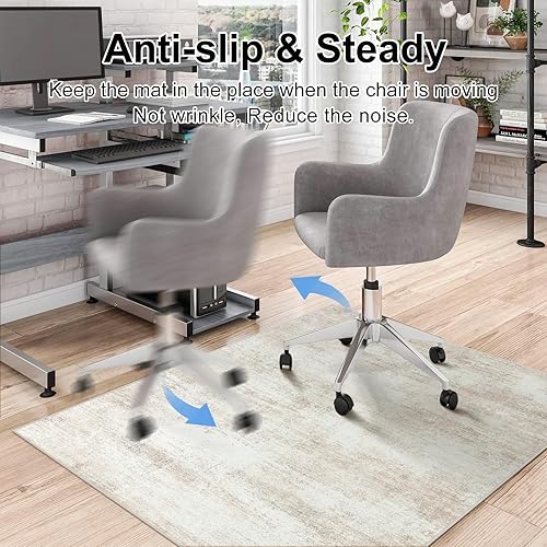 Miniatura 5 de Anidaroel Tapete abstracto para silla de oficina de 36 x 48 pulgadas, tapete para silla de escritorio para suelo de madera dura, tapete protector de