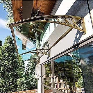 Awnings Exterior Easy to Assemble Sun Shade Shelter Eaves Overhead Canopy UV Rain Snow Sunlight Protection Curved Awning C...