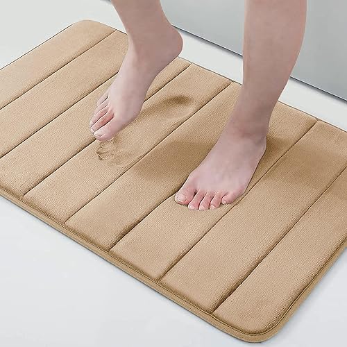 Buganda Alfombra de baño de espuma viscoelástica, 24 x 16 pulgadas, ultra suave y antideslizante, absorbente de agua y lavable a máquina, para baño,