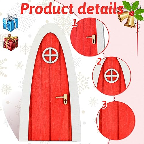 Miniatura 5 de Hungdao 20 piezas de puertas de hadas de elfo de Navidad, decoración de puertas arqueadas, puertas de hadas, dientes, decoración de Navidad, pequeña