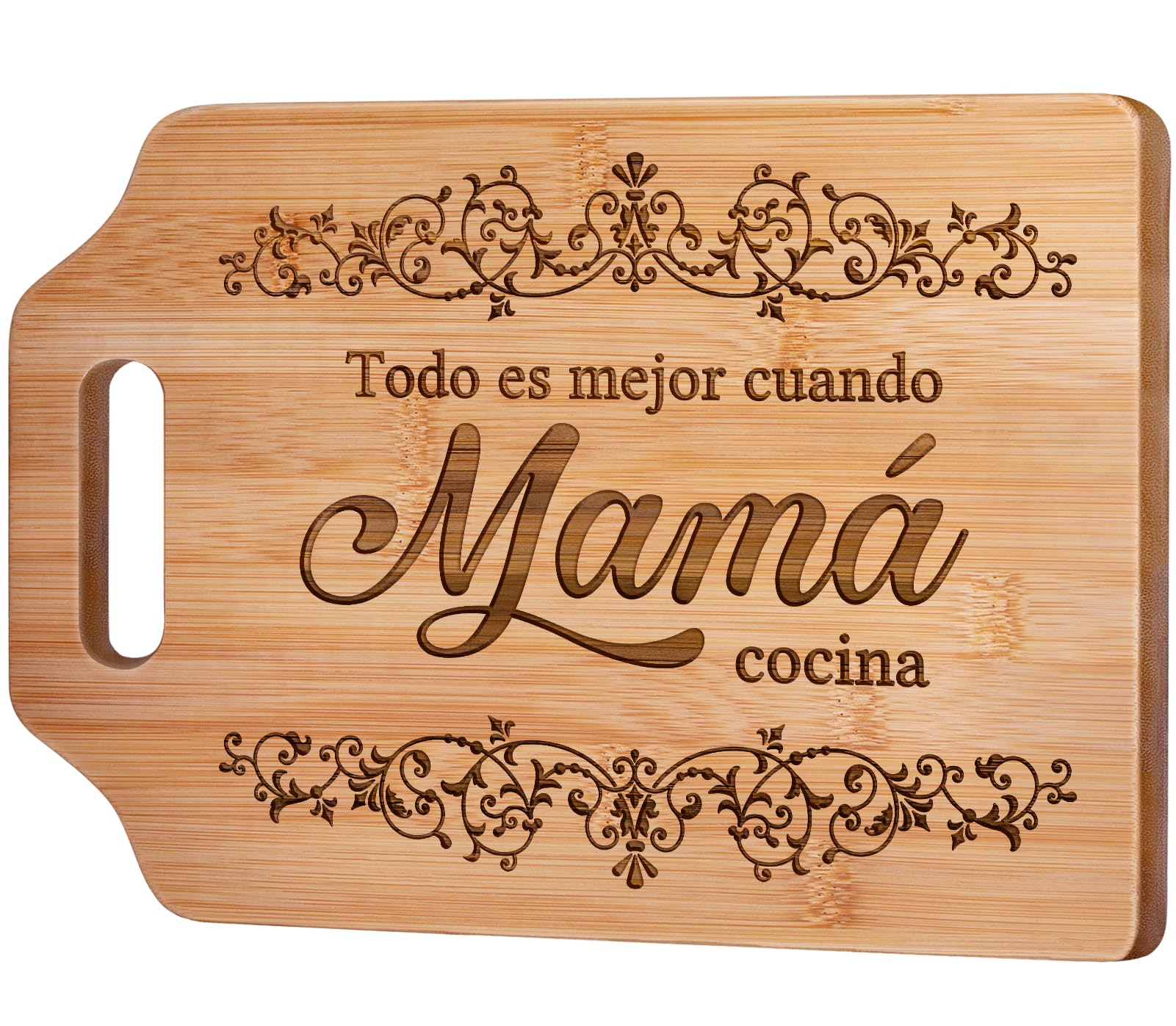 Regalos Para Mamá, regalos para mama dia de las madres – Tabla De Cortar de Bambú Grabada 12.3"L x 8.7"W x 0.4"Th