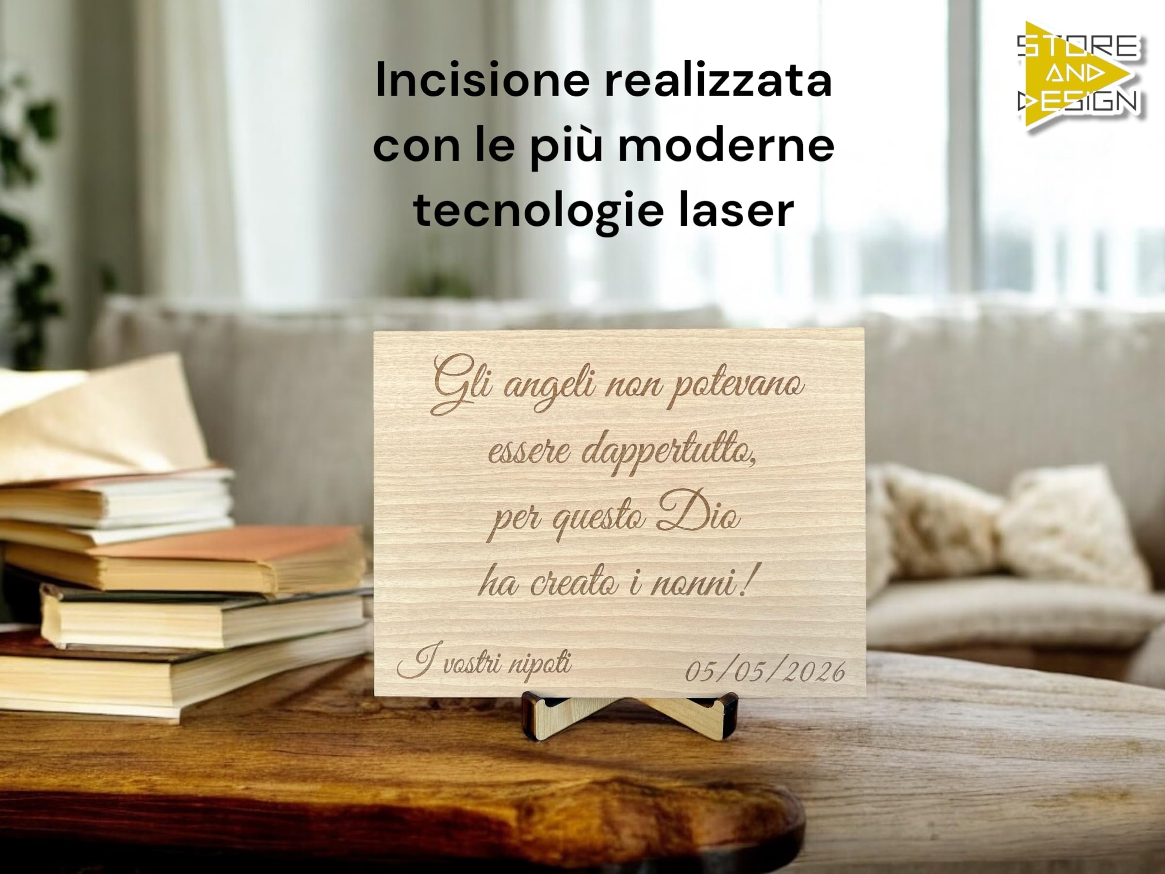 Targa Personalizzata in Legno Noce 20x15 cm, Targhetta Artigianale Libera per Regalo Pensione, Laurea, Anniversario o Premio