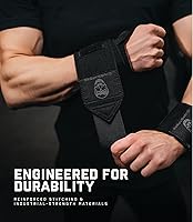 Vista 3 de Gymreapers Weightlifting Wrist Wraps (IPF Approved) 18" Professional Quality Wrist Support with Heavy Duty Thumb Loop - Best Wrap for Powerlifting