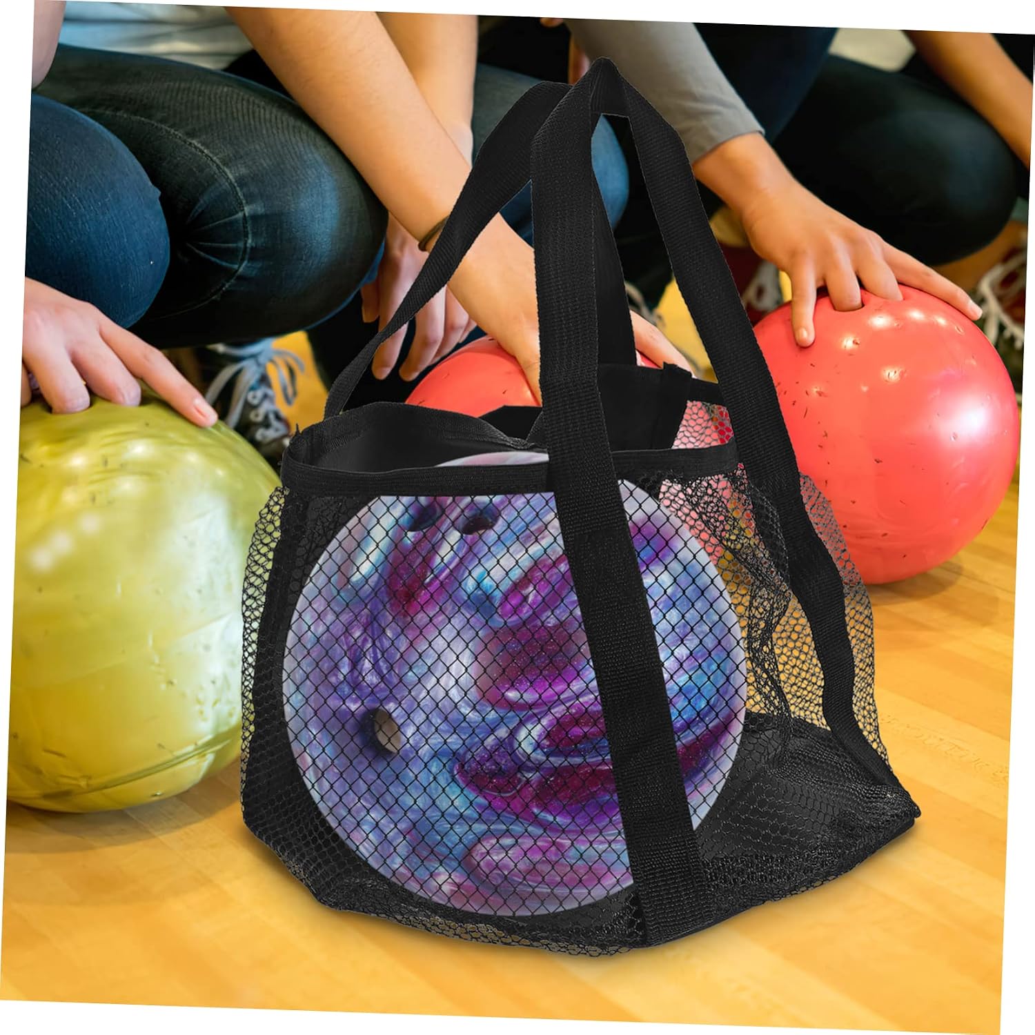 Toyvian Breathable Handheld Bowling Ball Bag Large Capacity Multi Function Sports Tote for Men Practical Gym Pouch for Bowling Basketball Volleyball and Fitness Equipment Storage