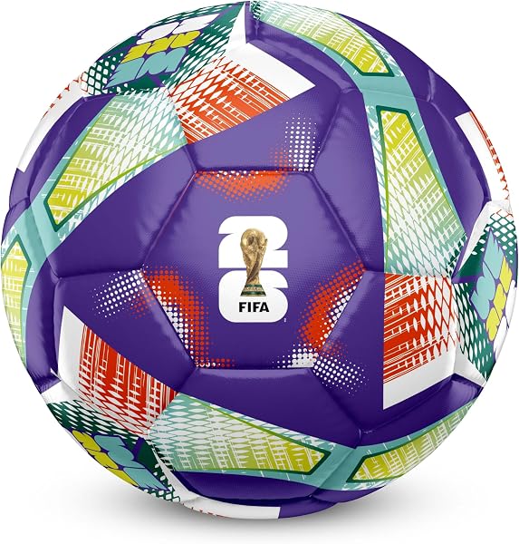 Hy-Pro Officially Licensed FWC26 Size 5 Football - Training Ball with Trophy Design & Host Nations Graphics, Football Gifts for Boys - FIFA World Cup 2026 Design - 1
