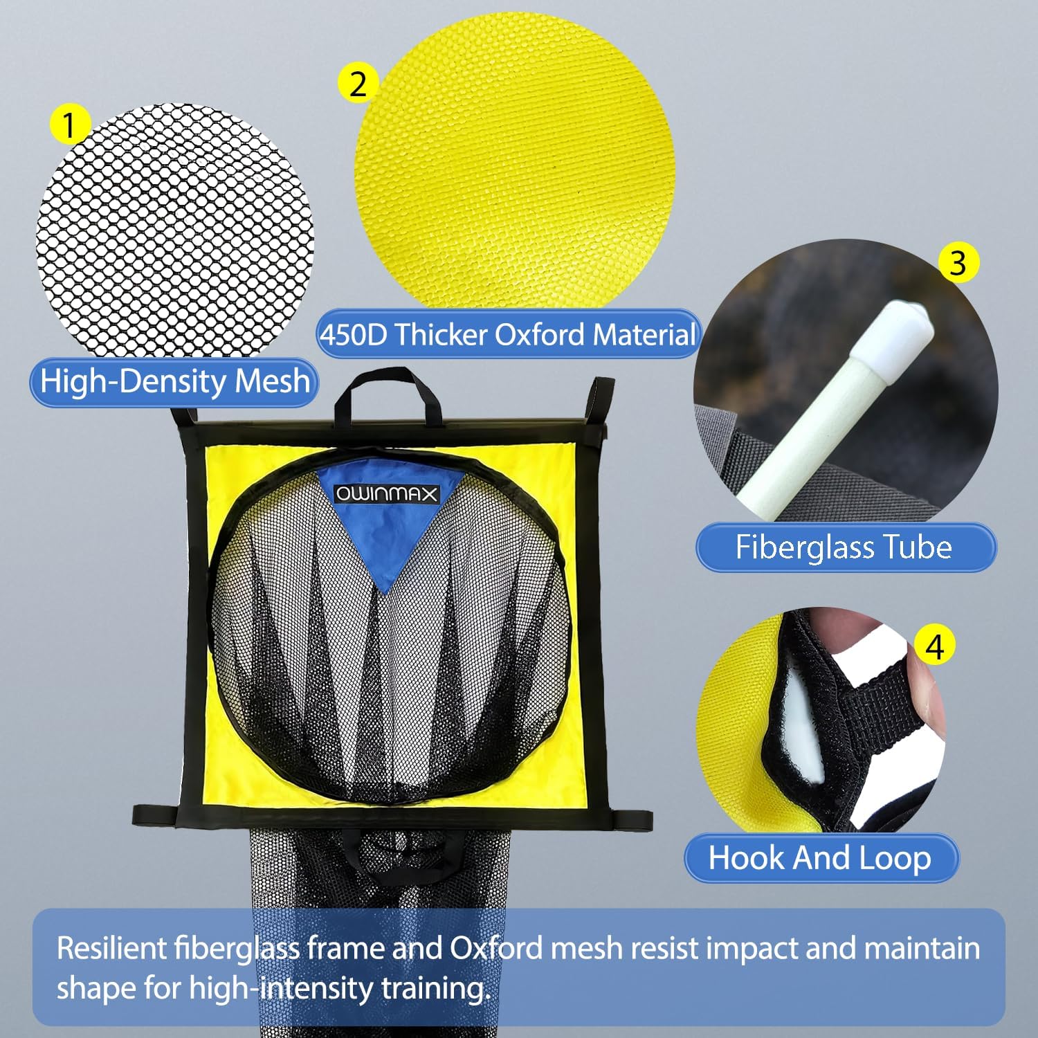 Soccer Target Net and Ball Bag - 2 in 1 Design, Corner Shooting Target Goal, Top Bins Soccer Target Net, Soccer Training Equipment with Carry Bag, Easy to Attach and Detach