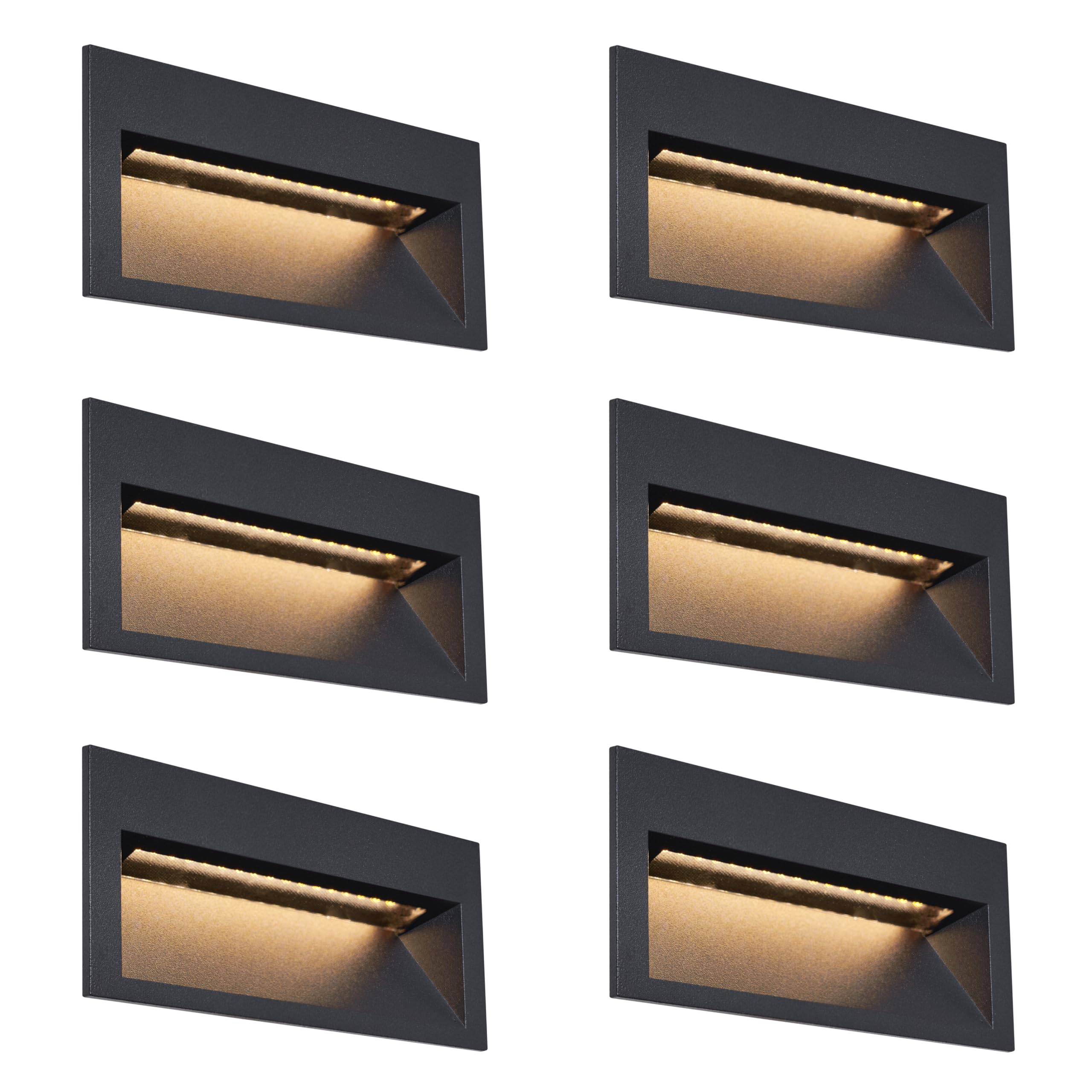 Qazqa led Modern Outdoor recessed wall Light, Built in wall Light for Garden - 109047 - Black, incl. 2.7W lightsource, Integrated led, 16cm, IP65, Rectangle
