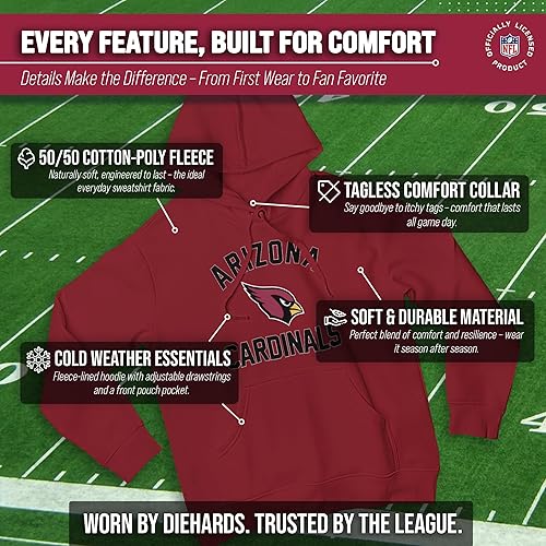 Miniatura 249 de Team Fan Apparel - Sudadera con capucha para adultos de NFL Gameday, mezcla de algodón y vellón de poliéster, abrígate y representa a tu