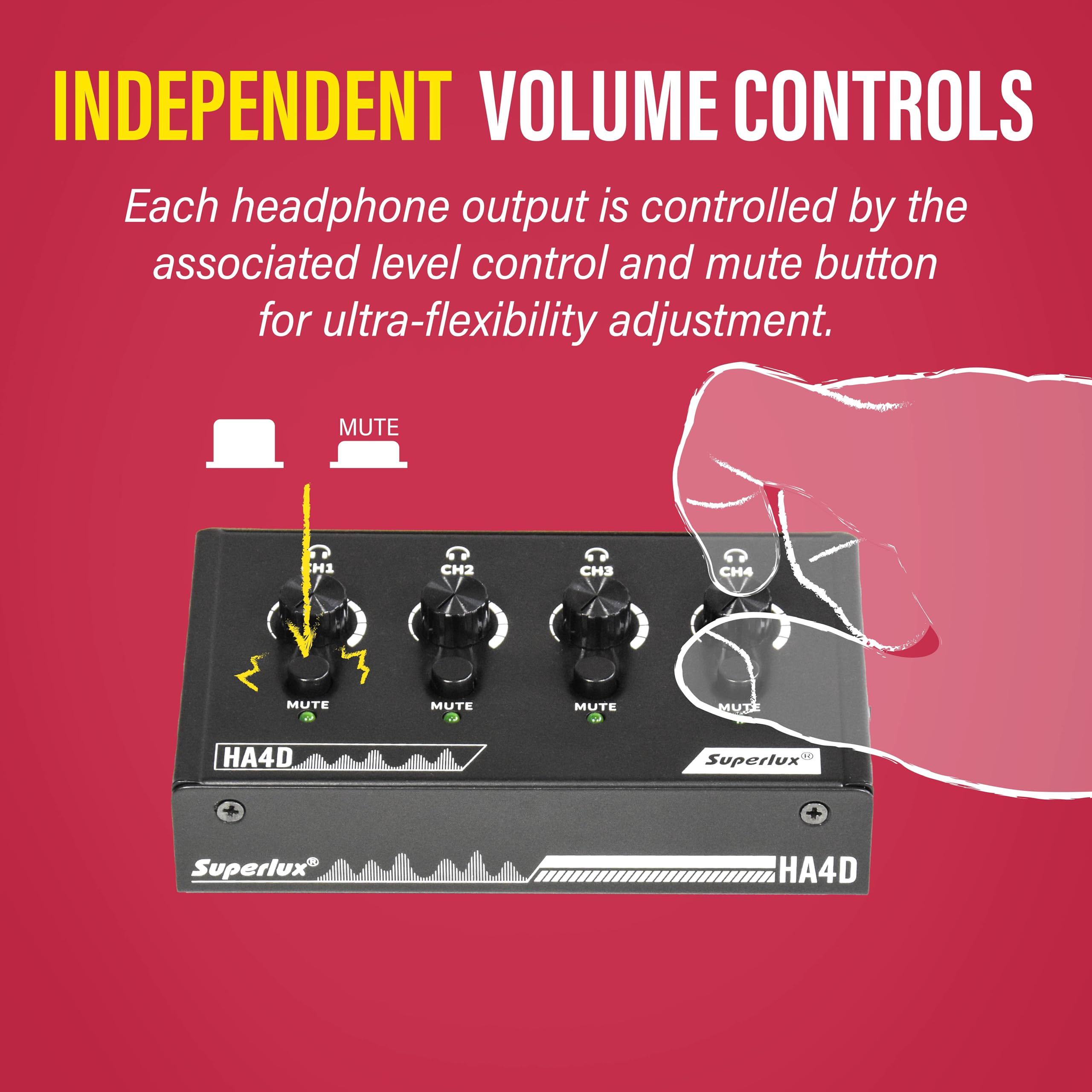 Amazon.com: Superlux HA4D 4-Channel Headphone Amplifier for