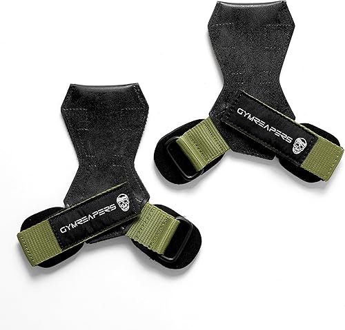 Miniatura 9 de Gymreapers Empuñaduras de levantamiento de pesas (par) para levantamiento de pesas pesado, peso muerto, filas, dominadas, con muñequeras acolchadas