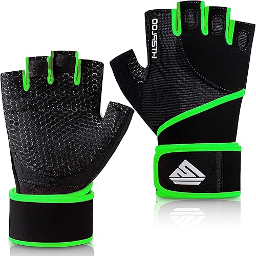 Guantes de entrenamiento para gimnasio, guantes de levantamiento de pesas para hombres y mujeres con almohadilla completa para la palma de la mano,