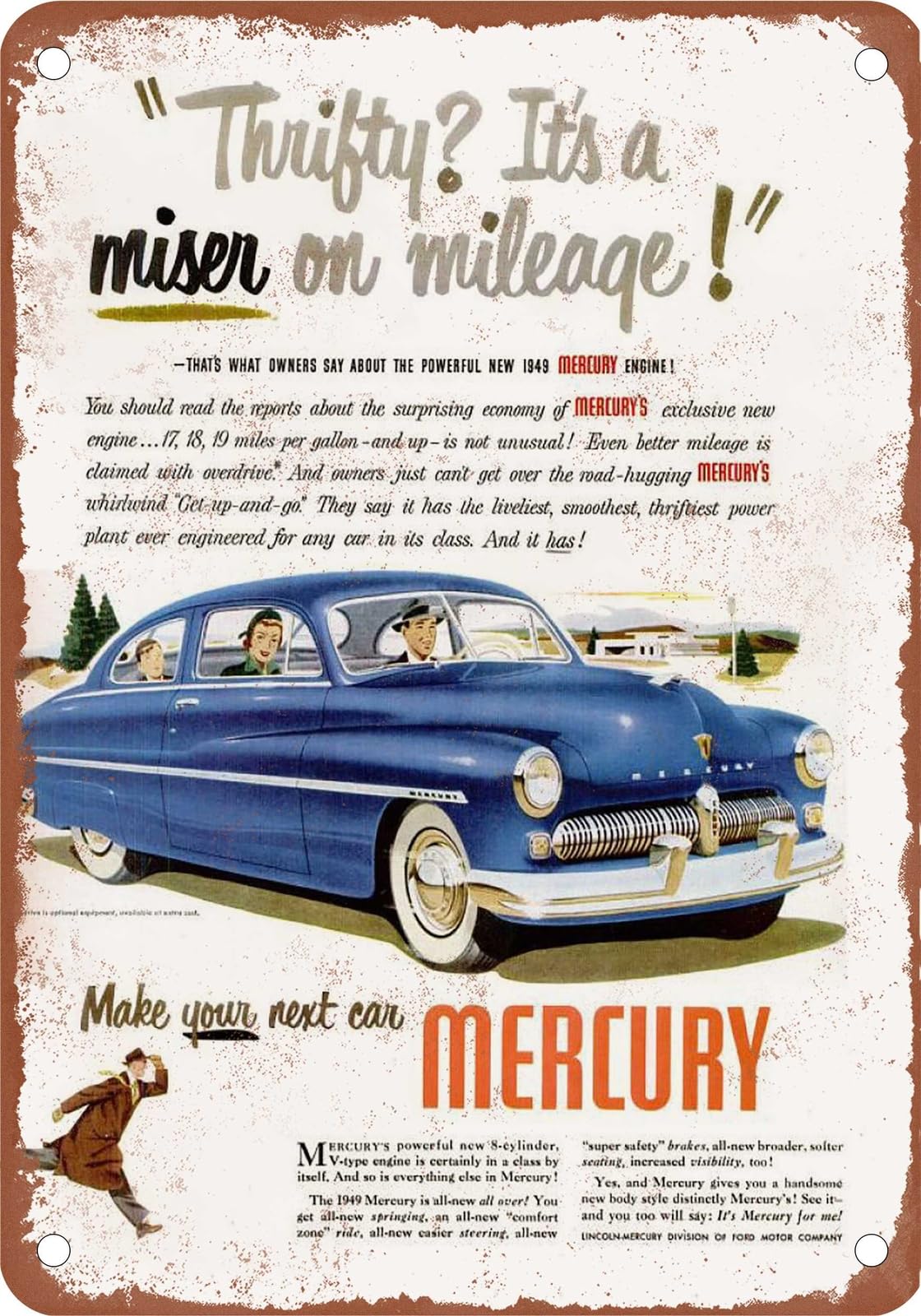 Miaomansenstore Metal Sign - 1949 Mercury Vintage Ad 11 - Old Retro Rusty Look Home Decor