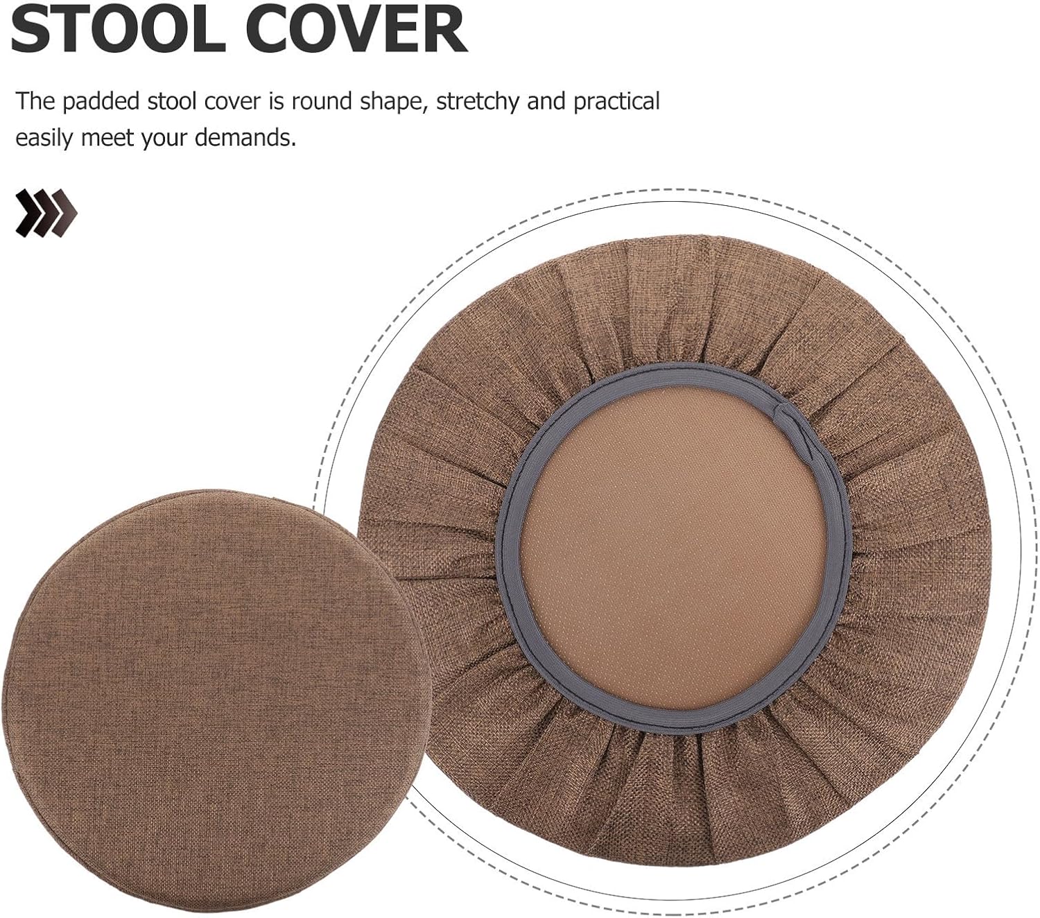 Padded round Stool Covers Quilted Stretchy Easy Install for Office