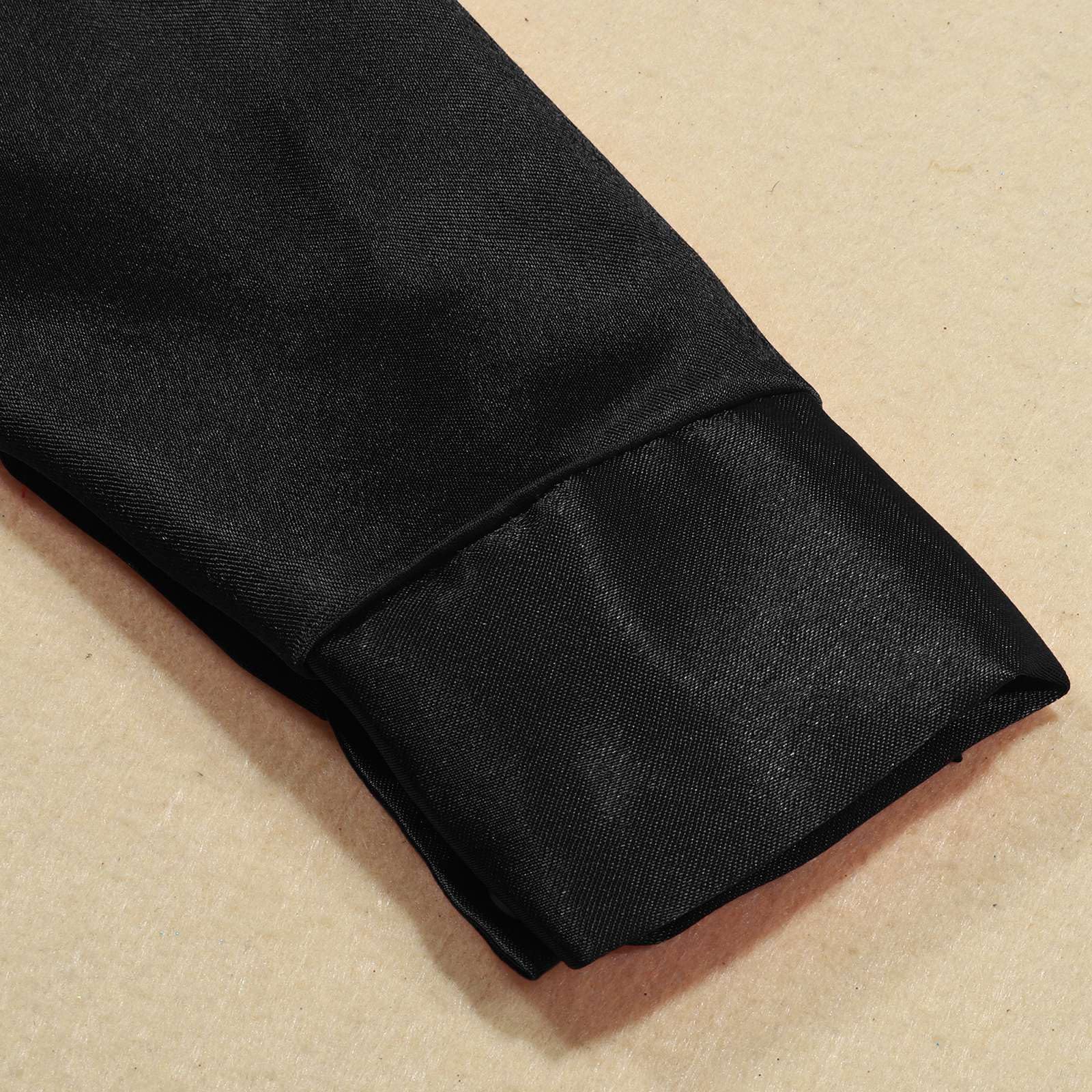 Generisch Boxer pour garçon - Haut de danse à paillettes pour garçon - T-shirt à manches longues avec boutonnière pour costume de danse jazz - Chemise pour bébé garçon - Nœud papillon