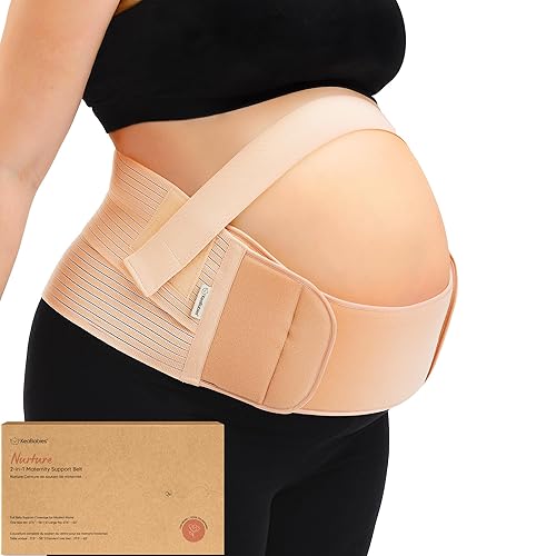 Bandas de vientre de maternidad 2 en 1 para mujeres embarazadas - Fácil de usar, banda de apoyo para el vientre para espalda, pelvis, cadera,