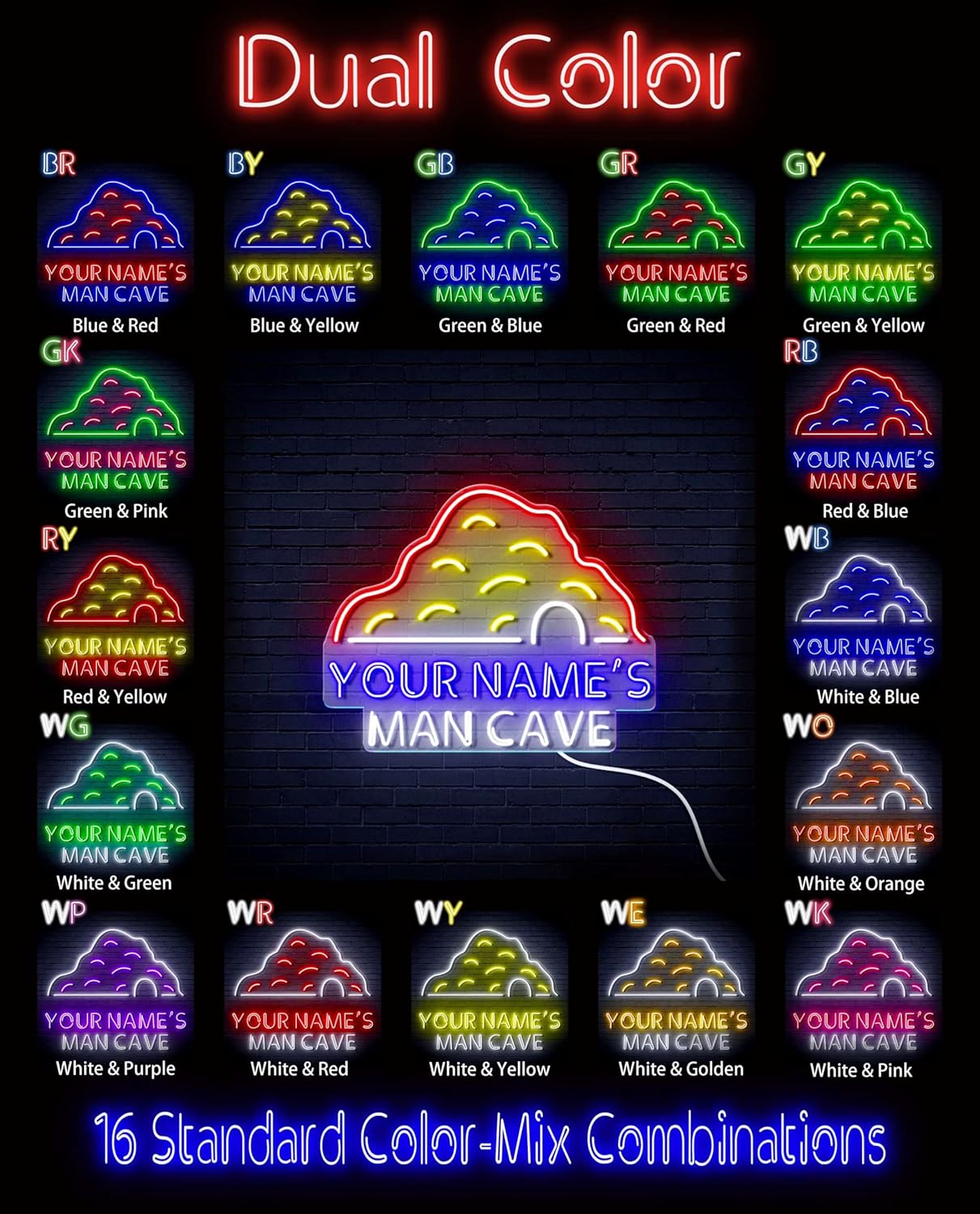 ADVPRO Man Cave Game Beer Personalized Ultra-Bright LED Neon Sign - White & Yellow - st16s55-fn-p0012-tm-wy