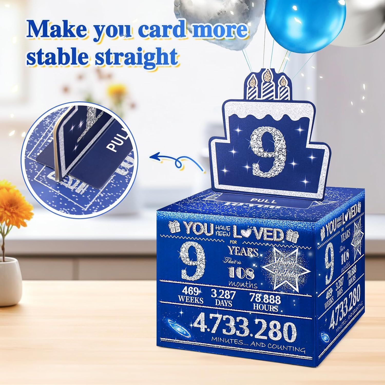 9 Happy Birthday Money Box Cash Gift, 9th Birthday Decorations for Boys image 3