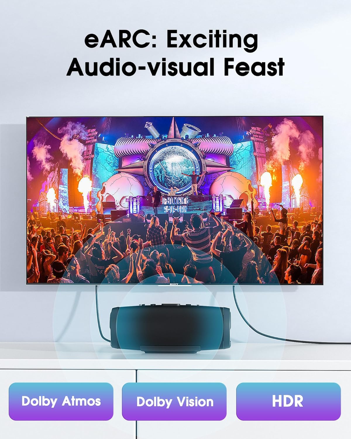 BYEASY HDMI Cable, 2M 8K@60Hz HDMI 2.1 Cable, 4K@120Hz, eARC, Dolby, 3D, Ethernet, Compatible with all HDMI devices PC/TV/HDTV/Blu-ray/Game console