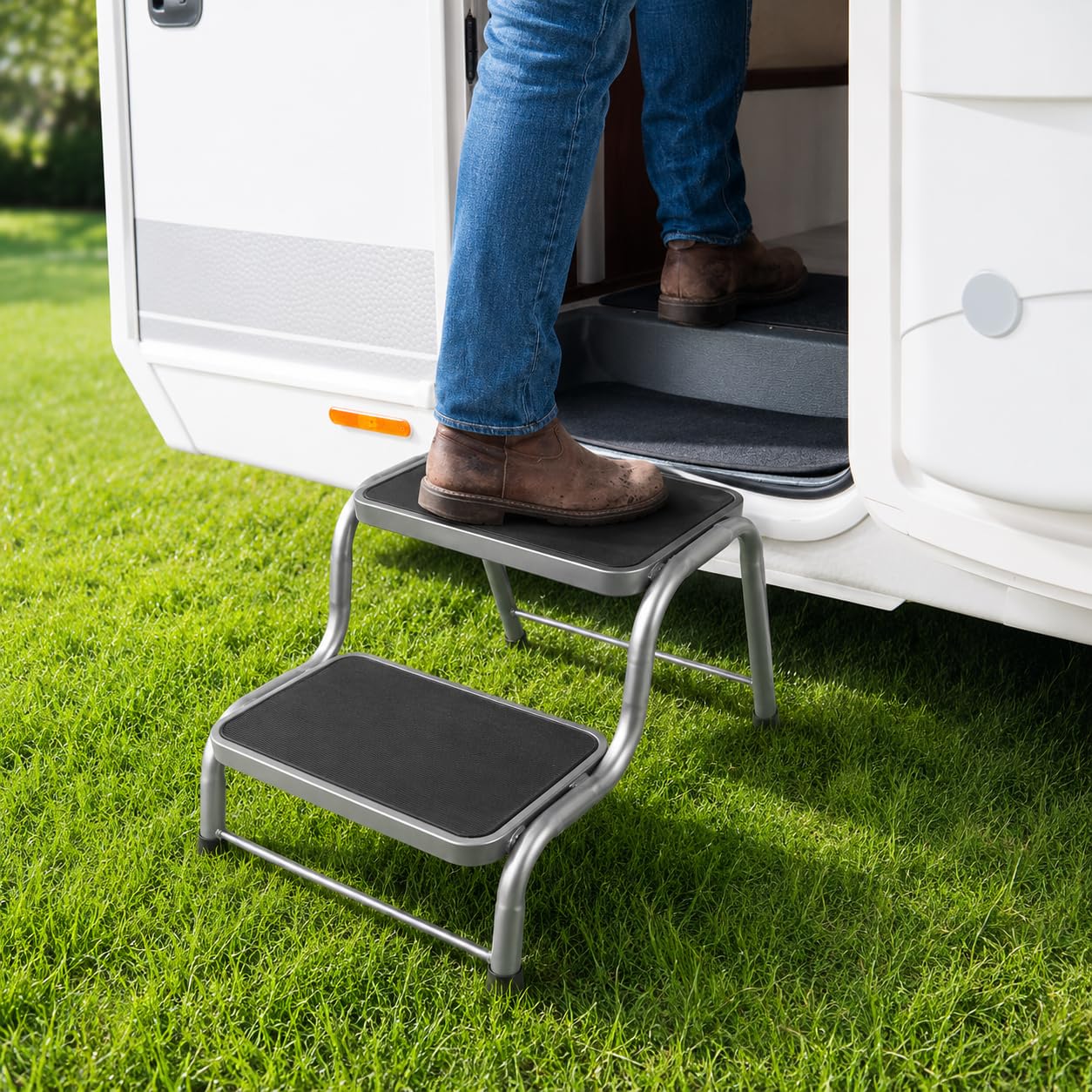 universelle Doppeltrittstufe für Campin, Haushalt, Werkstatt etc.