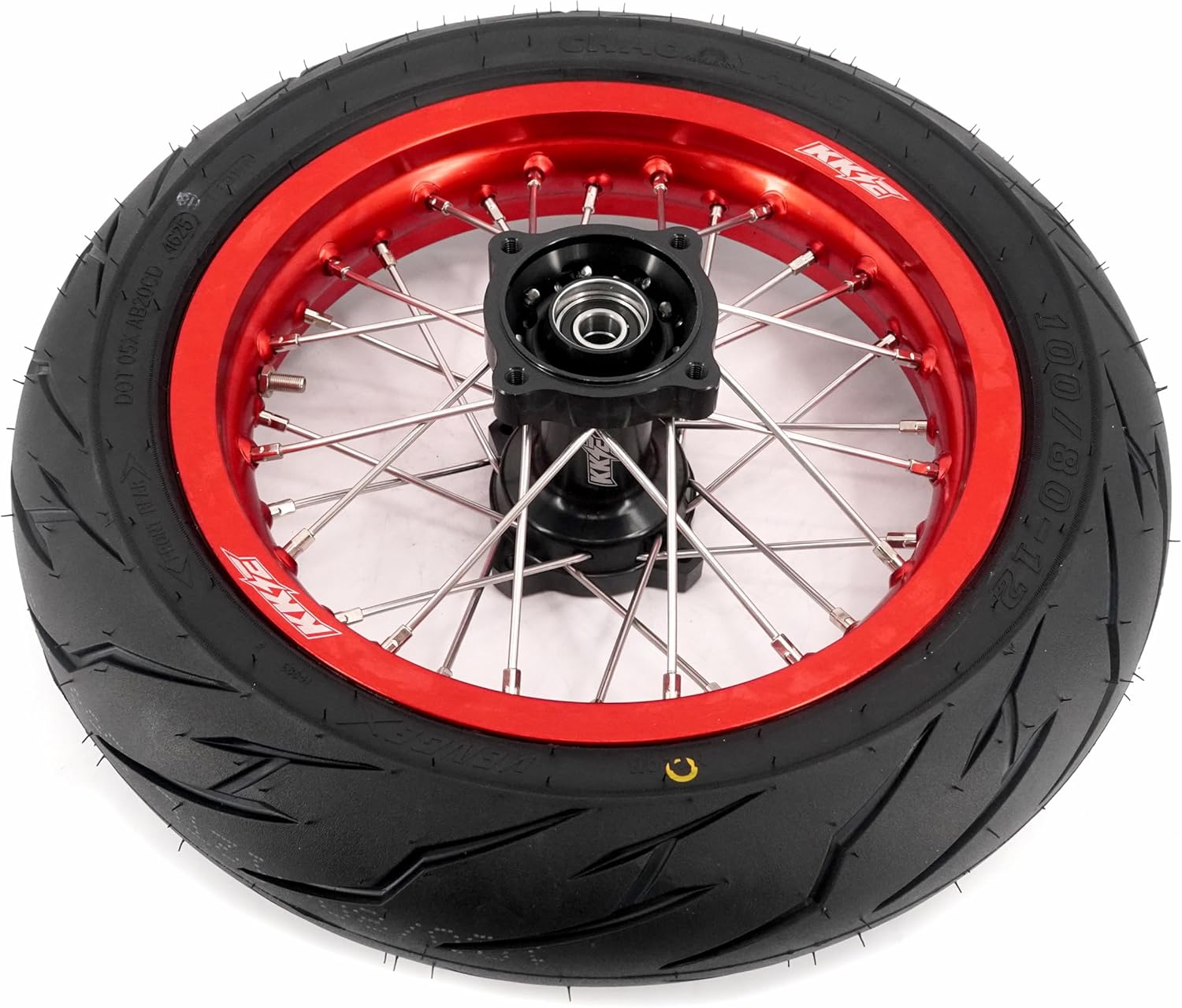 KKE 1.85 * 12 & 2.15 * 12 Wheels Fit Rawrr Mantis X 2024-2025 E-moto Mini Wheels Rim Kit with Tires RED Rim