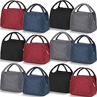 Vista 1 de Chunful 12 bolsas de almuerzo a granel para niños, mujeres y adultos, bolsa de almuerzo reutilizable con aluminio para la escuela, oficina, trabajo