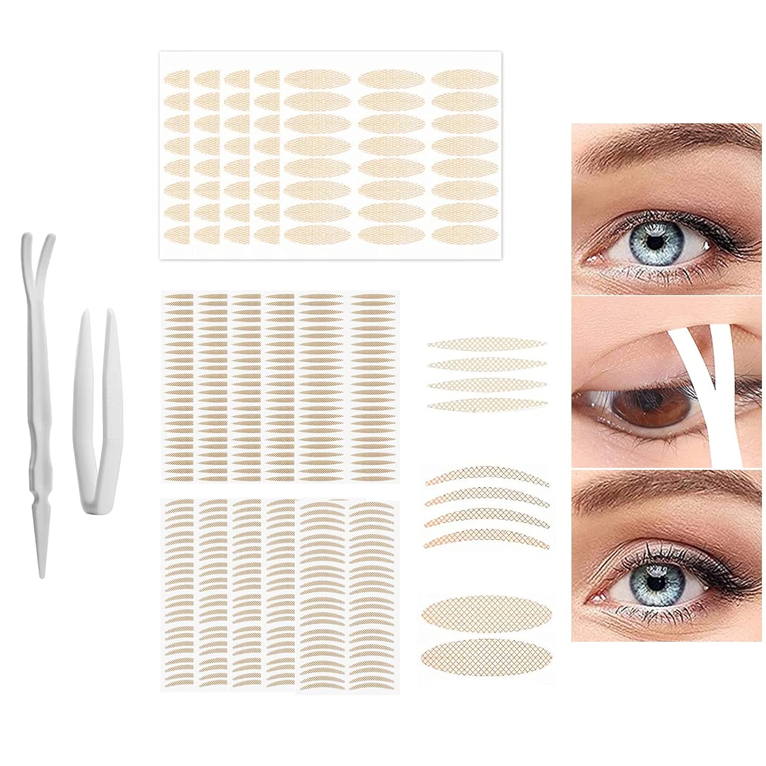 Schlupflider Stripes, 640 Stück Schlupflid Tapes, DoubleSided Eyelid