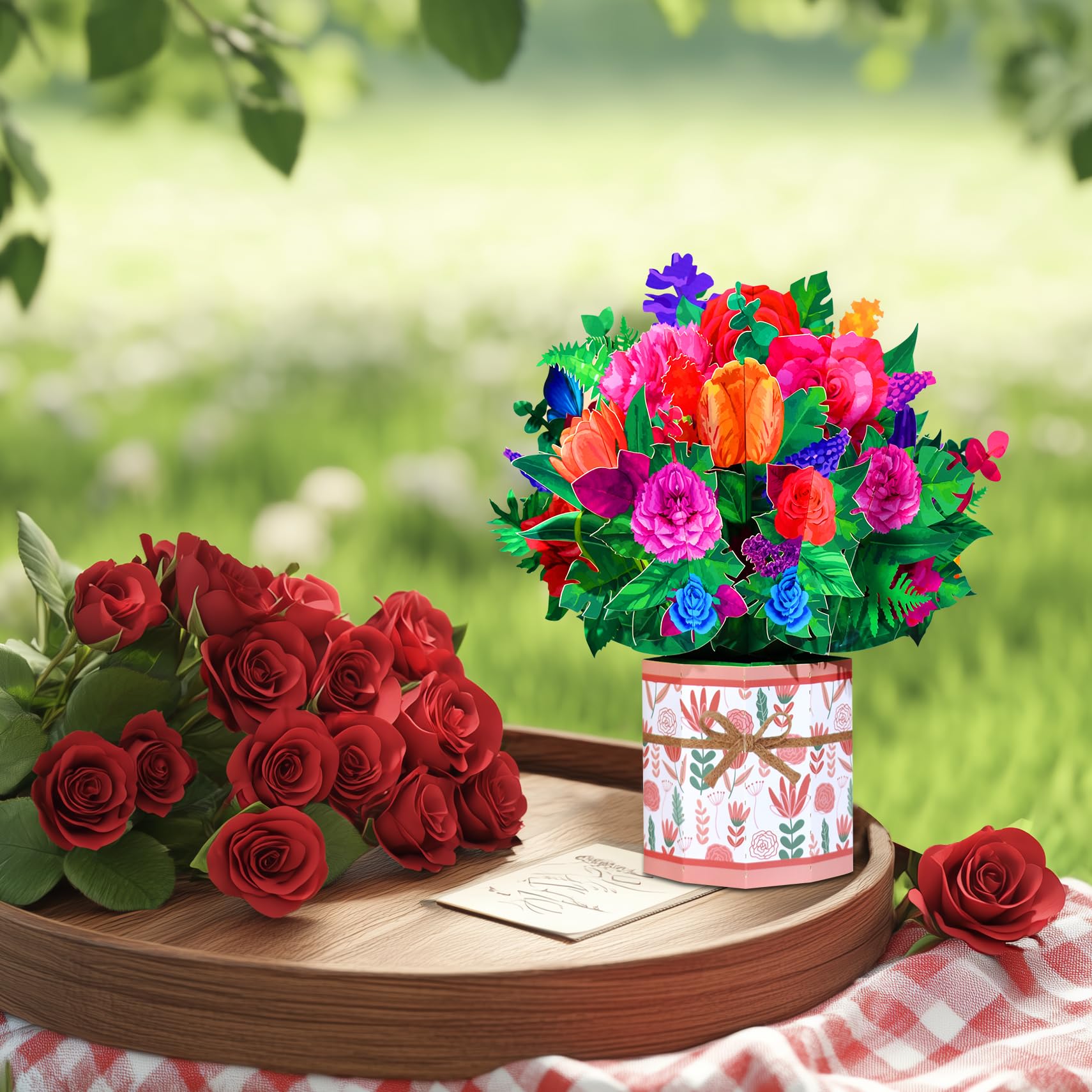 Kleurrijke Bloemen Boeket Dank U Kaart Pop Up Verj... – Vicedeal