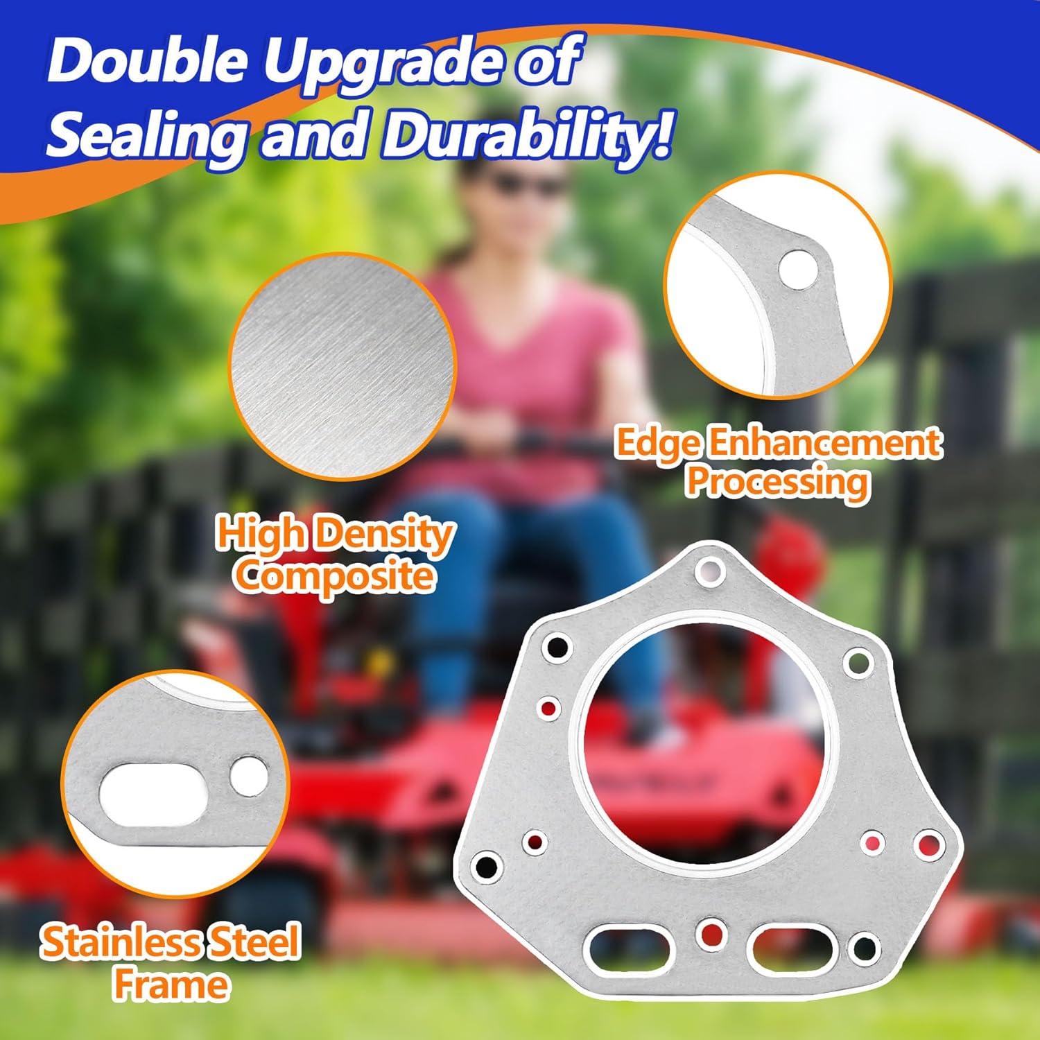 Head Gasket Fits Kawasaki FX751V FX801V FX850V Model Lawnmowers Engines, 2 Pack Replace 110047025