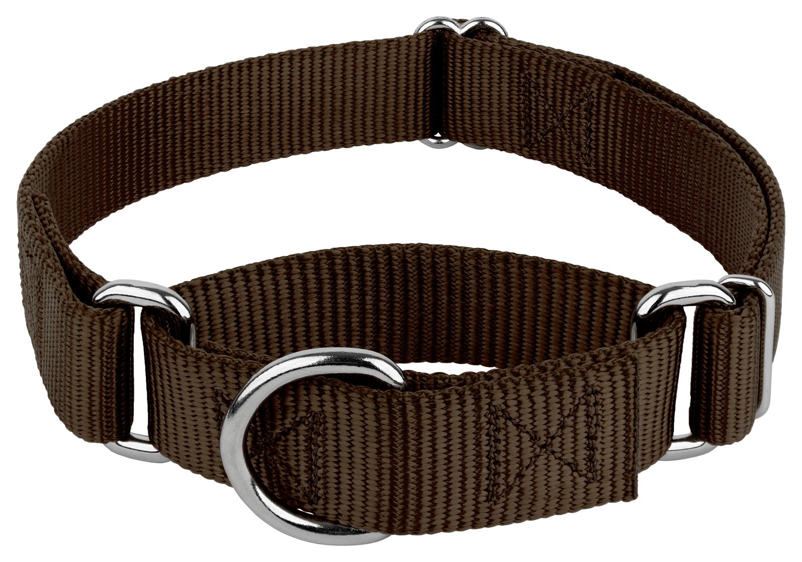 Country Brook Petz - Collar para perro de nailon marrón Martingale (extra grande, 2,5 cm de ancho)