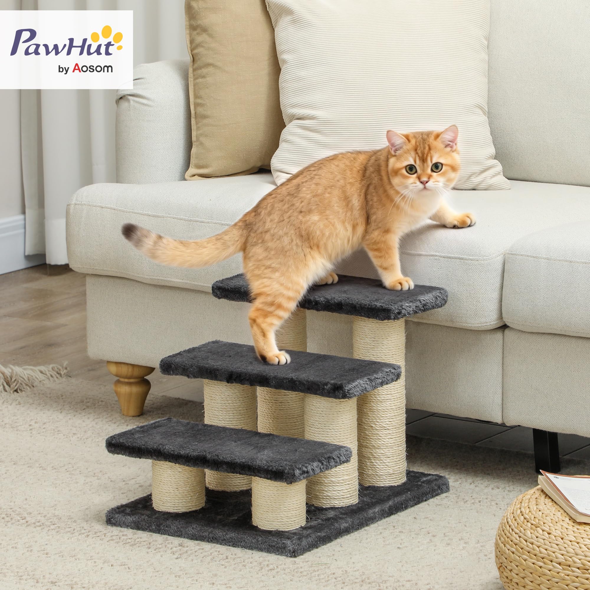 PawHut® Scale per gatto e cane, 3 Livelli, Grigio, Modello 4