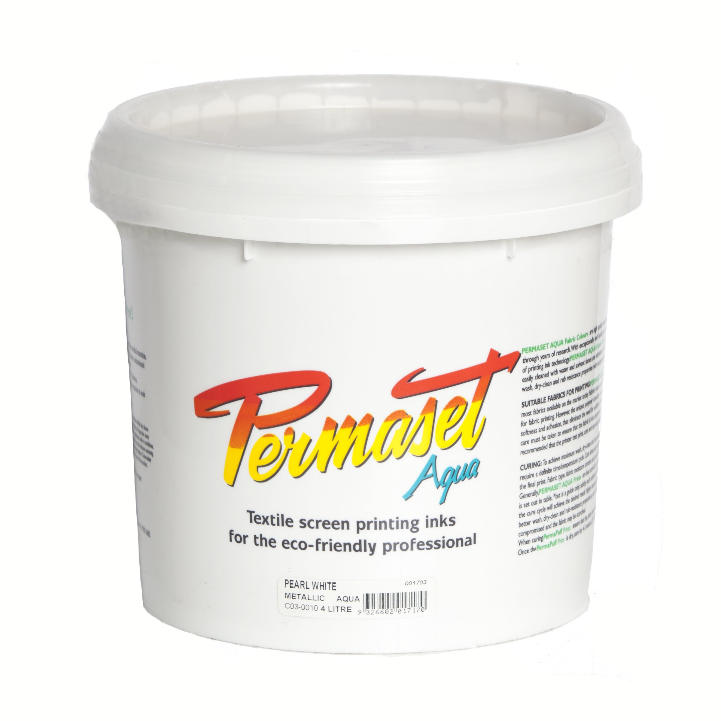 PermasetAqua 4 Litre Fabric Printing Ink - Pearl White